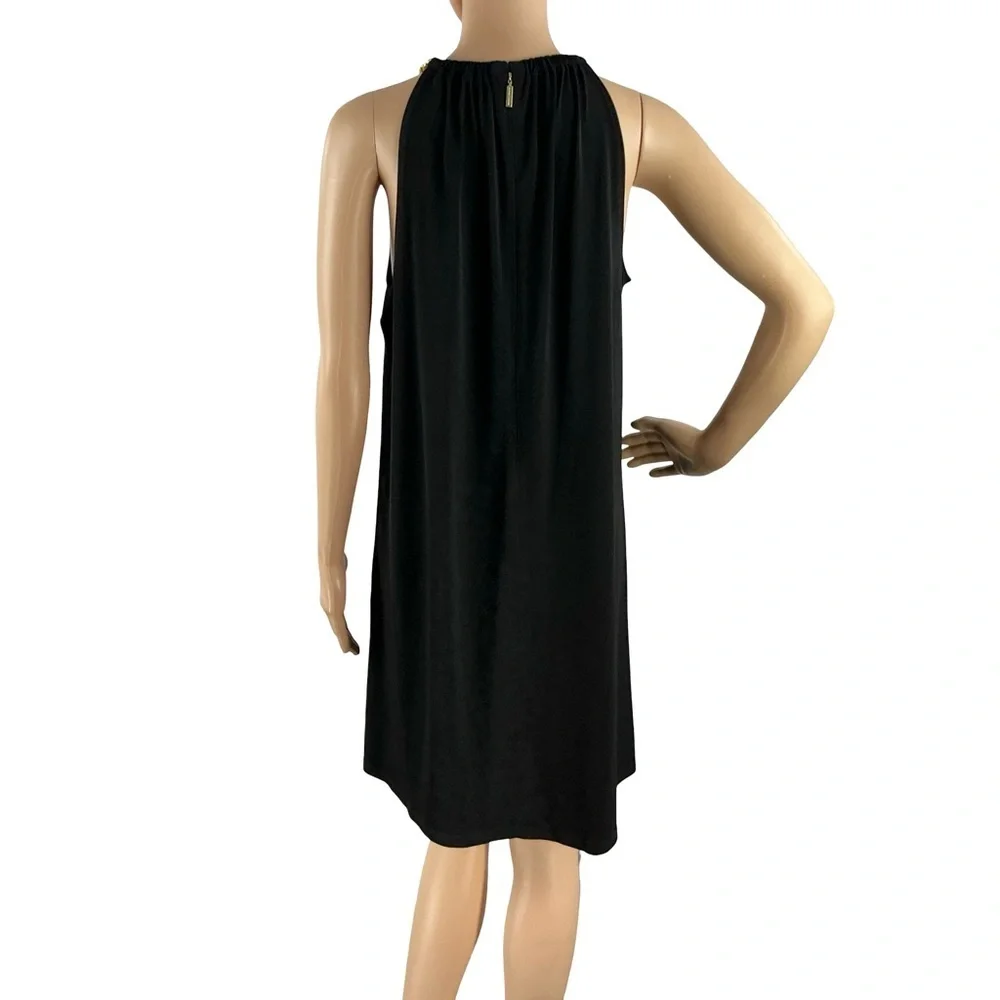Michael Michael Kors Black Chain Strap Cocktail Shift Dress Size M